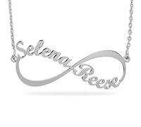 JOELLE JEWELRY Infinity Name Necklace - Custom Made with Any Two Names- 925 Sterling Silver