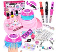 Joellfuner Nail Studio Children's Girls, 33 Pieces Gifts 6 7 8 9 10 11 12 Years, Nail Polish Children, Nail Design Children Girls, Nail Art Nail Set Girls for Birthday