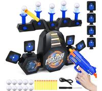 Joellfuner Nerf Dartboard for Kids Castle Nerf Target with Gun Shooting Target Game Rechargeable Floating Target Gun Toy 3 4 5 6 7 8 9 10 Year Old Gifts Birthday Christmas (1)