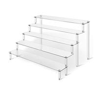 JOENCOST Acrylic Risers Display Stand for Action Figures, 5 Tier Clear Display Collectibles Dessert Holder, Durable Showcase Display Shelf for Toys Jewels Figurines Cosmetics Decoration and Organizer