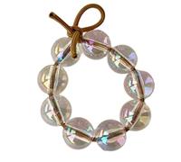 JOERBABU Hairband, 2Pcs Colorful Hair Ties Clear Bubble Beaded Elastic Rubber Band Rope Jewelry Ponytail Holder Scrunchie