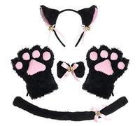 JOERBABU Hairband, for Cat Cosplay Costume 5Pcs Kitten Tail Ears Collar Paws Gloves Anime Maid Halloween Masquerade Accessori
