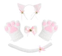 JOERBABU Hairband, for Cat Cosplay Costume 5Pcs Kitten Tail Ears Collar Paws Gloves Anime Maid Halloween Masquerade Accessori