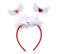 JOERBABU Hairband, Heart Headband Heart Decor Wing Antennas with Head Bopper Party Hair Accessoires for Valentines Day