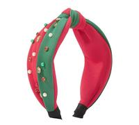 JOERBABU Hairband, Jeweled Glossy Beads Crystal Headband Green Pearls Hair Hoop Party Headdress Headwear Party Accessories