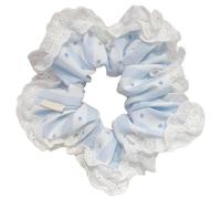 JOERBABU Hairband, Striped Pattern Hair Scrunchies with Lace Trim Decals Elastic Hair Rope Spring Camping Ponytail Holder Girl Hair Rope