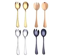 JOERBABU Set of 2 Salad Servers Salad Serving Utensil Set Salad Spoon Fork Set Stainless Steel for Salad Fruit Ice Cream