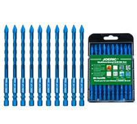 JOERIC 10pc 1/4”(6mm) Eccentric Drill Bit Set, Masonry Drill Bit Sets Concrete Drill Bit for Tile,Glass,Brick,Plastic,Cement,Wood with Storage Case (Blue).