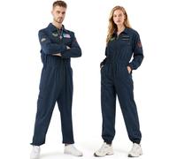 JoeRita Fighter Pilot Costume Men Flight Suit Aero Jumpsuit Women Halloween