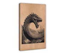 Jörmungandr Midgard Serpent Canvas Poster for Home Decor Gift