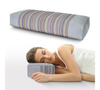 JOERRES Adjustable Organic Buckwheat Pillow for Neck Pain Relief - Natural Cooling Cervical Support Bed Pillow for Side & Back Sleepers with Night Sweats (21x8x4)(Grey)