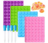 JOERSH 4PCS Donut silicone Gummy Mold Mini Donut Pan Ring Gummy Candy Mold for Chocolate Jelly Pralines Ganache Caramels