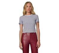 Joe's Jeans Women's The Baby Tee, Sky/Syrah Stripe, L