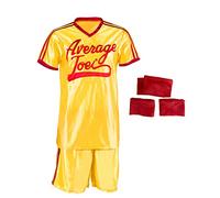 Joe's Yellow Sports Dodgeball Jersey and Shorts with Handband and Wristbands Adult Average Gym Halloween Costume Sets (Large)