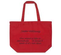 Joester Wellbeing - Cotton/Canvas Tote Bag. (Quote 4: Our mind is like a parachute ….…. It doesn’t work if it’s not open, Radiant Red)