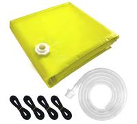 Joewuzun 3' X 3' Drain Tarp Heavy Duty Ceiling Leak Diverter Yellow Roof Ceiling Leak Drip Diverter Tarp Kit (3FT*3FT)