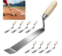 Joewuzun 8PCS Baseball Dig Out Tool with Wood Handle & Stainless Steel Portable Baseball Base Digging Tool, Baseball Stuff for Anchor Clean Out Tool for Outdoor Field Training Playing & Cleaning