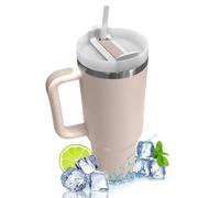 Joey&Viggy 40 Oz Insulated Tumbler with Straw and Lid - Stainless Steel Travel Mug for Hot & Cold Drinks - Leakproof Coffee Cup, Reusable Water Bottle for Car, Office & Outdoors (1180ml)