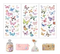 Joeyan 3 Sheets Rub On Transfers for Crafts and Furniture Vintage Butterfly Bird Rub on Transfer Stickers Floral Decals for Wood Glass Metal Canvas Porcelain Plastic DIY Craft Home Decor, 6" x12"