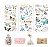 Joeyan 3 Sheets Rub On Transfers for Crafts and Furniture Vintage Butterfly Letters Rub on Transfer Stickers Decals for Wood Glass Metal Canvas Porcelain Plastic DIY Craft Home Decor, 6" x12"