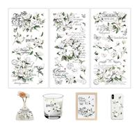 Joeyan 3 Sheets Rub On Transfers for Crafts and Furniture White Magnolia Rub on Transfer Sticker Inspirational Quotes Decal for Wood Glass Metal Canvas Porcelain Plastic DIY Craft Home Decor, 6" x12"