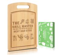 Joeyan Dad Gifts, Engraved Wood Chopping Board Gifts for Dad, Personalized BBQ Cuttimg Board Gifts for Grill Master, Birthday Father's Day Present for Dad, Best Dad Ever Grilling Gift for Father