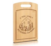 Joeyan House Warming Gifts New Home, Engraved Bamboo Chopping Board Housewarming Gifts, Personalized New House First Apartment Gift for Home Owners Women Hostess Couple Neighbor Family