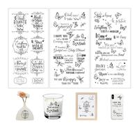 Joeyan Inspirational Word Rub on Transfers for Crafts and Furniture,Transfer Decals Stickers with Butterfly,3 Sheets DIY Craft for Fabric Wood Ceramic Glass,Warm Letters Furniture Decals for Home