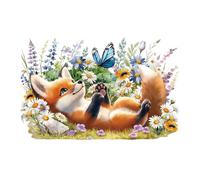 Joeyan Rub on Transfers for Crafts and Furniture - 2 Sheets Large 43x30 CM Decorative Cute Fox Stickers and Decals, DIY Home Decor for Wood Glass Metal Canvas Porcelain Paper Plastic