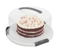 JOEY'Z EXTRA LARGE Cake Carrier/Storage Container With Server Holds up to 12 inch 3-layer cake, White Gray Translucent Dome - Transports Cakes, Pies, or Other Desserts