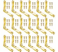 Joez Wonderful 18 Pcs 90 Degree Hinges, Wooden Box Hinge Cabinet Hardware with 72 Screws, Small Hinge for Jewelry Box, Case, Chest (Gold)