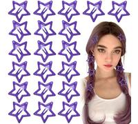 Joez Wonderful 20 Pcs Star Hair Clips, 1.18"/3cm Metal Snap Hair Clips, Cute Star Clips Hair Barrettes, Non-Slip Fashion Hair Accessories for Women (Purple)