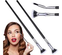 Joez Wonderful 2Pcs Folding Angle Scalloped Lash Brush, 2024 New Mascara Fan Brush, Eyelash Comb Separator Tool for Upper Lower Eye Lash, Multifunctional Fan-Shaped Eyelash Brush for Women Eye Makeup