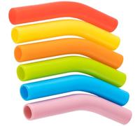 Joez Wonderful 6 Pcs Silicone Straw Tips, Food Grade Reusable Rubber Tips for Metal Straws 5/16 IN Wide(8MM Outdiameter), Hydraflow Replacement Straw Tip Covers for Stainless Steel Straws - 6 Colors