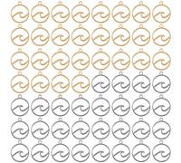 Joez Wonderful 60Pcs Ocean Charms Jewelry Making Charms Gold Silver Metal Beach Charms Hypoallergenic Round Rings Jewelry Making Bracelets Earrings