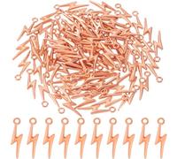 Joez Wonderful 70pcs Lightning Bolt Pendants, Alloy Thunder Flash Charms, Lightning Dangle Charms for DIY Crafts, Necklace, Bracelet, Earrings, Jewelry Making- Rose Gold