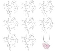 Joez Wonderful Gold Silver Branch Shape Blanks Pendants, Brass Tray Bezel Charms for DIY Crafs, 5PCS, Brass, No Gemstone