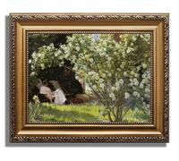 JOFANG Vintage Framed Wall Art,Lady in the Garden Canvas Wall Art for Living Room,Bedroom,Kitchen Wall Decor Canvas Prints,9x12inch