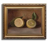 JOFANG Vintage Framed Wall Art,Lemon Canvas Wall Art for Living Room,Bedroom,kitchen Wall Decor Canvas Prints,9x12inch