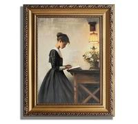 JOFANG Vintage Framed Wall Art,Young Girl Canvas Wall Art for Living Room,Bedroom,kitchen Wall Decor Canvas Prints,9x12in