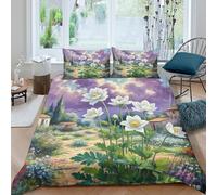 JOFHYYSIE Anemone 3D Printing Duvet Cover Bedding Set Soft Microfibre Hidden Zipper And Pillowcase Chilldren Double（200x200cm）
