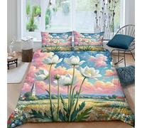 JOFHYYSIE Anemone 3D Printing Qullt Cover Bedding Set Soft Microfibre Hidden Zipper with Matching Pillowcase Chilldren King（220x240cm）