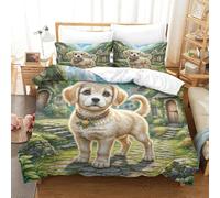 JOFHYYSIE Beagle 3D Printing Qullt Cover Bedding Set Soft Microfibre Hidden Zipper And Pillowcases Chilldren Super King（260x220cm）