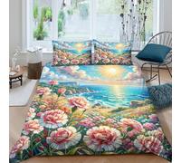 JOFHYYSIE Carnation 3D Printing Duvet Cover Set Bedding Set Soft Microfibre Hidden Zipper And Pillowcases Chilldren Double（200x200cm）