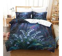 JOFHYYSIE Lily of The Valley 3D Printing Duvet Cover Bedding Soft Microfibre Hidden Zipper with Matching Pillowcase Chilldren Super King(260x220cm)