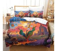 JOFHYYSIE Lily of The Valley 3D Printing Duvet Cover Set Bedding Soft Microfibre Hidden Zipper with Matching Pillowcase Kids Super King(260x220cm)
