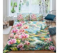 JOFHYYSIE Orchid 3D Printing Duvet Cover Set Bedding Set Soft Microfibre Hidden Zipper And Pillowcases Chilldren King（220x240cm）