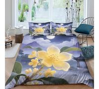 JOFHYYSIE Osmanthus Flower 3D Printing Duvet Cover Set Bedding Soft Microfibre Hidden Zipper And Pillowcases Chilldren King（220x240cm）