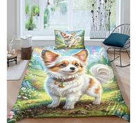 JOFHYYSIE Papillon 3D Printing Duvet Cover Bedding Set Soft Microfibre Hidden Zipper with Matching Pillowcase Kids Single（135x200cm）
