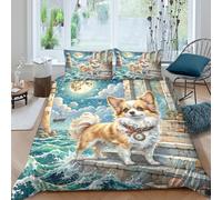JOFHYYSIE Papillon 3D Printing Duvet Cover Bedding Set Soft Microfibre Hidden Zipper with Matching Pillowcase Teenagers Double（200x200cm）